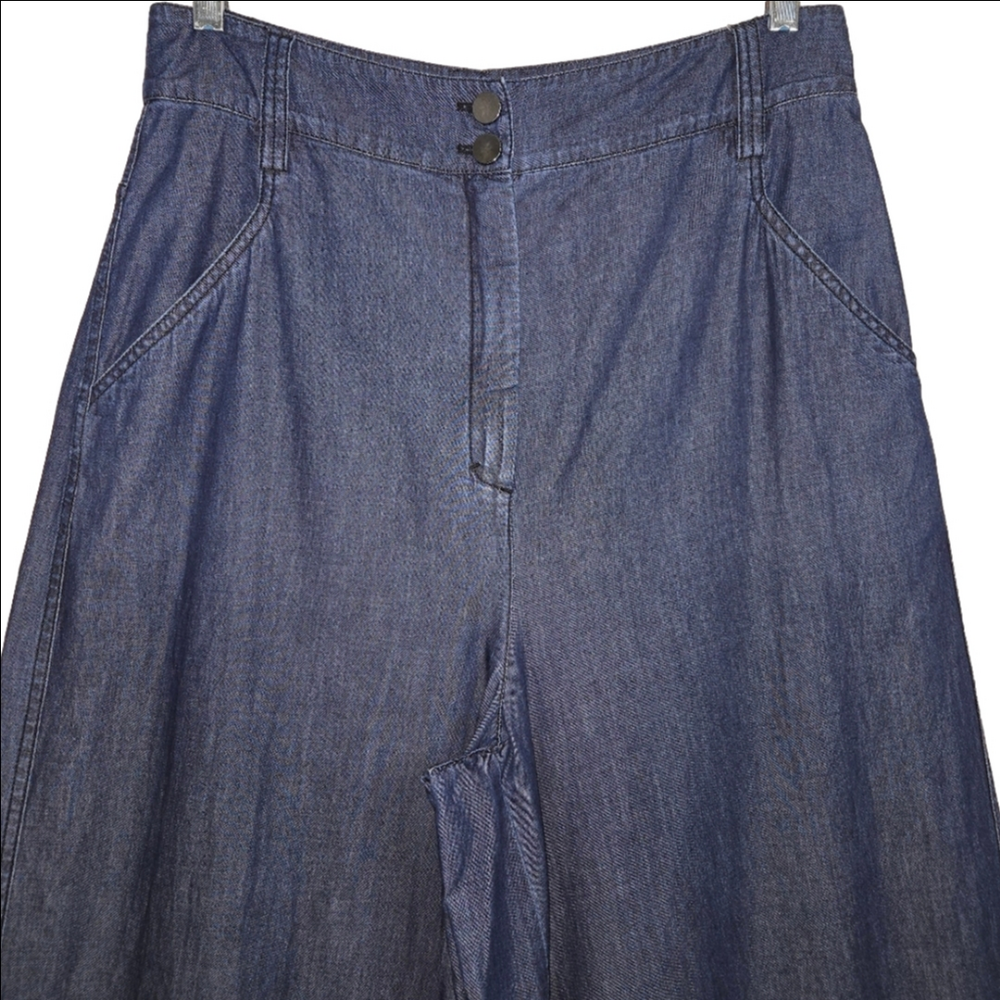 Dorothee Schumacher Wide-Leg High Waist Chambray Jeans/Pants, Size 5 (12) ~ EUC - Picture 4 of 16